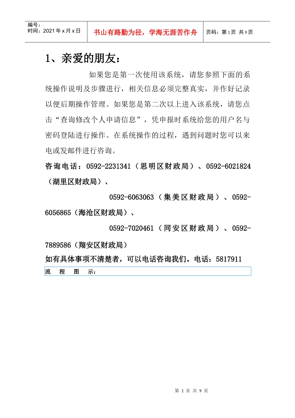 会计从业资格证书的申请书面流程doc-厦门博智教育培训_第1页