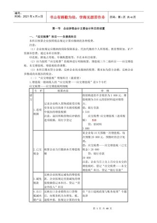 企业涉税财务会计及管理知识实务操作