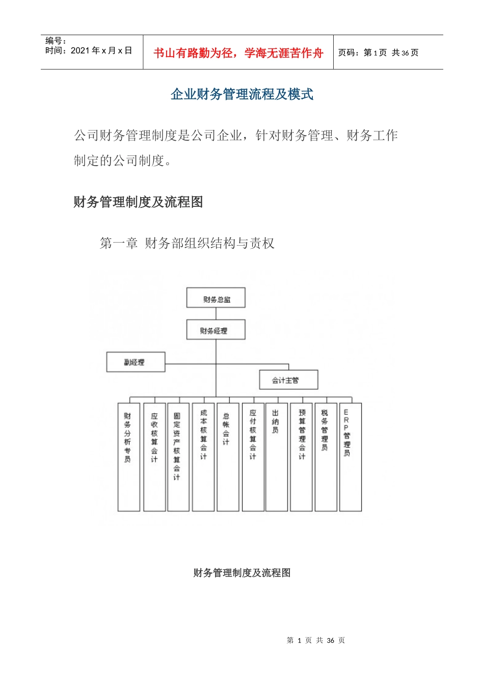 企业财务管理流程及模式概述_第1页