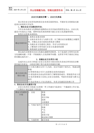 企业文化建设五步骤