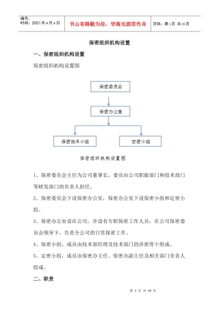 保密组织机构设置