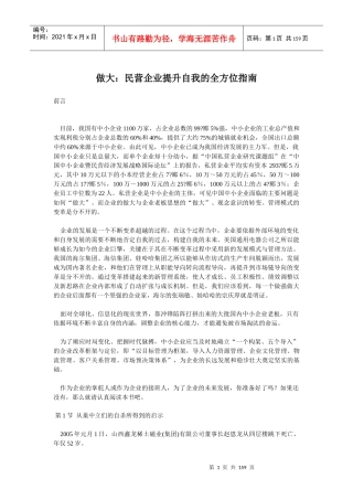 做大：民营企业提升自我的全方位指南