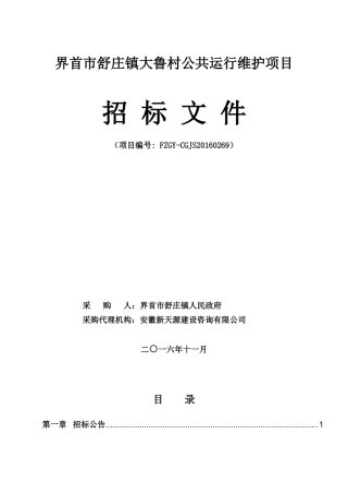 公共运行维护项目招标文件