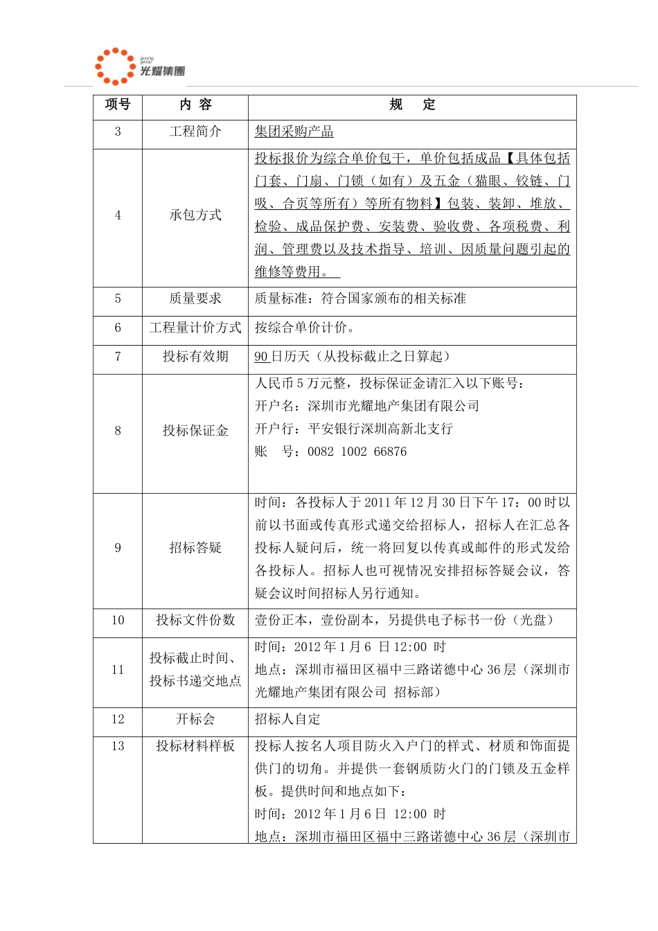 光耀入户门防火门集团采购招标文件1_第3页