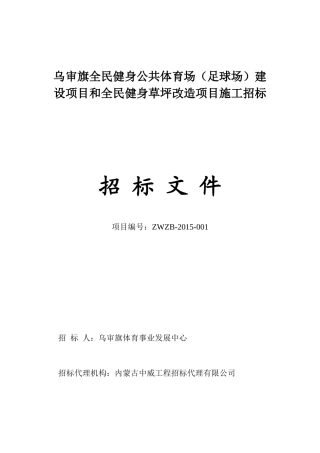 全民健身草坪改造项目施工招标文件