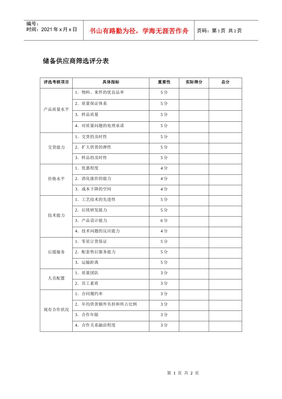 储备供应商筛选评分表_第1页