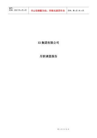 公司尽职调查报告模板