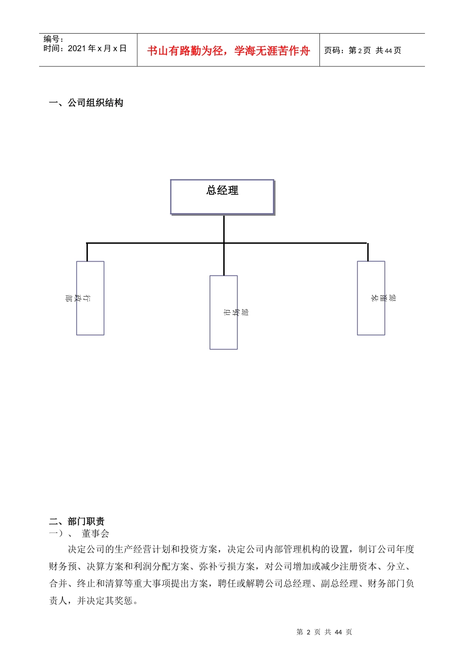 保安公司组织架构、岗位制度及保安管理制度_第3页