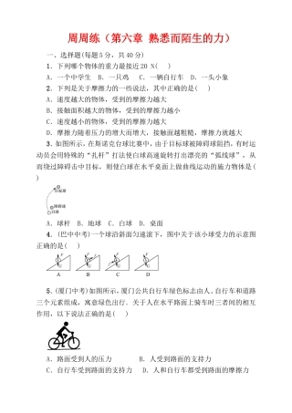 周周练（第六章熟悉而陌生的力）测试题