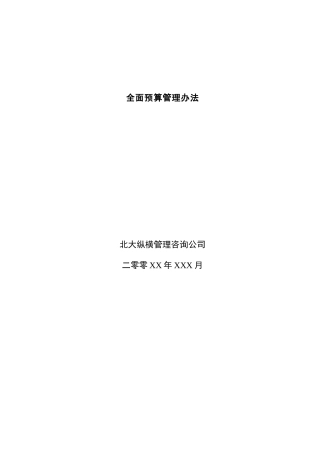 全面预算管理办法