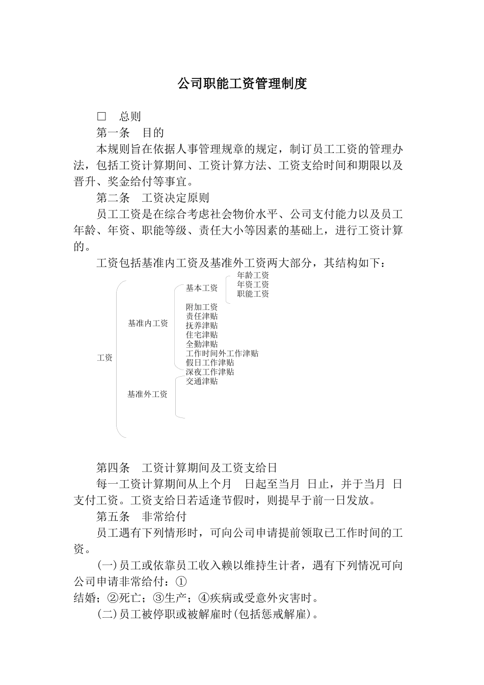 公司员工职能工资管理制度_第1页