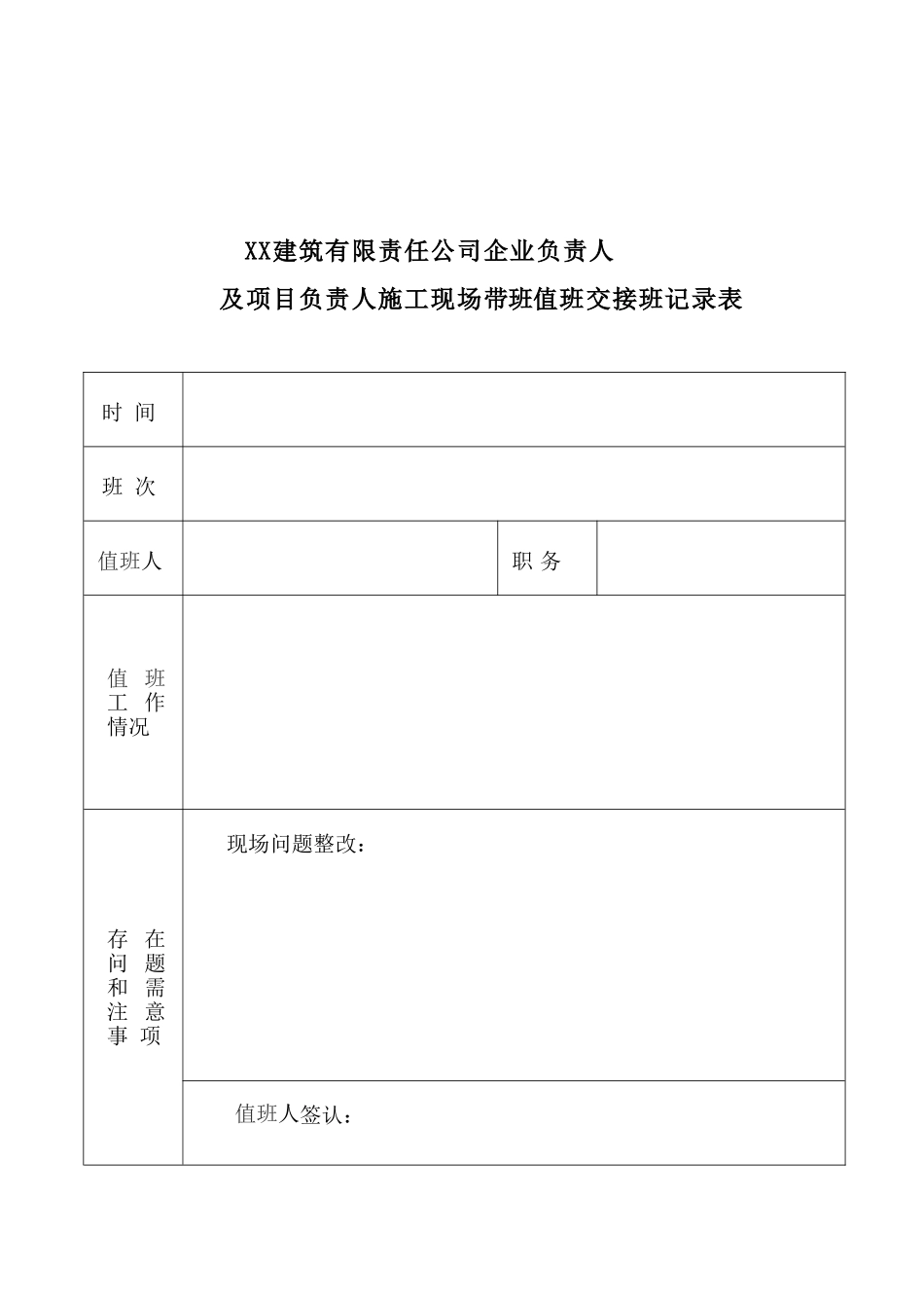 公司企业负责人及项目负责人施工现场带班检查制度(DOC95页)_第3页