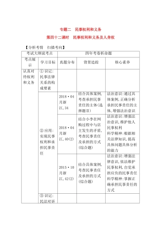 专题 民事权利和义务测试题