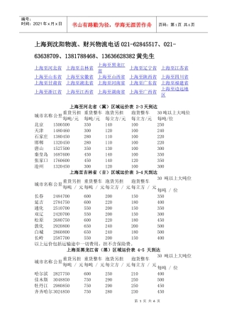 全国物流报价、上海到西宁物流