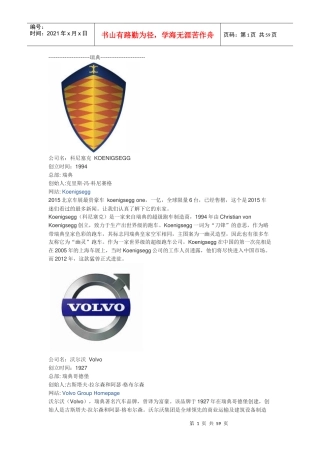 全球汽车品牌介绍