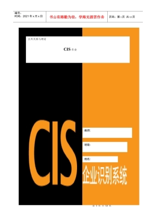 公关作业CIS