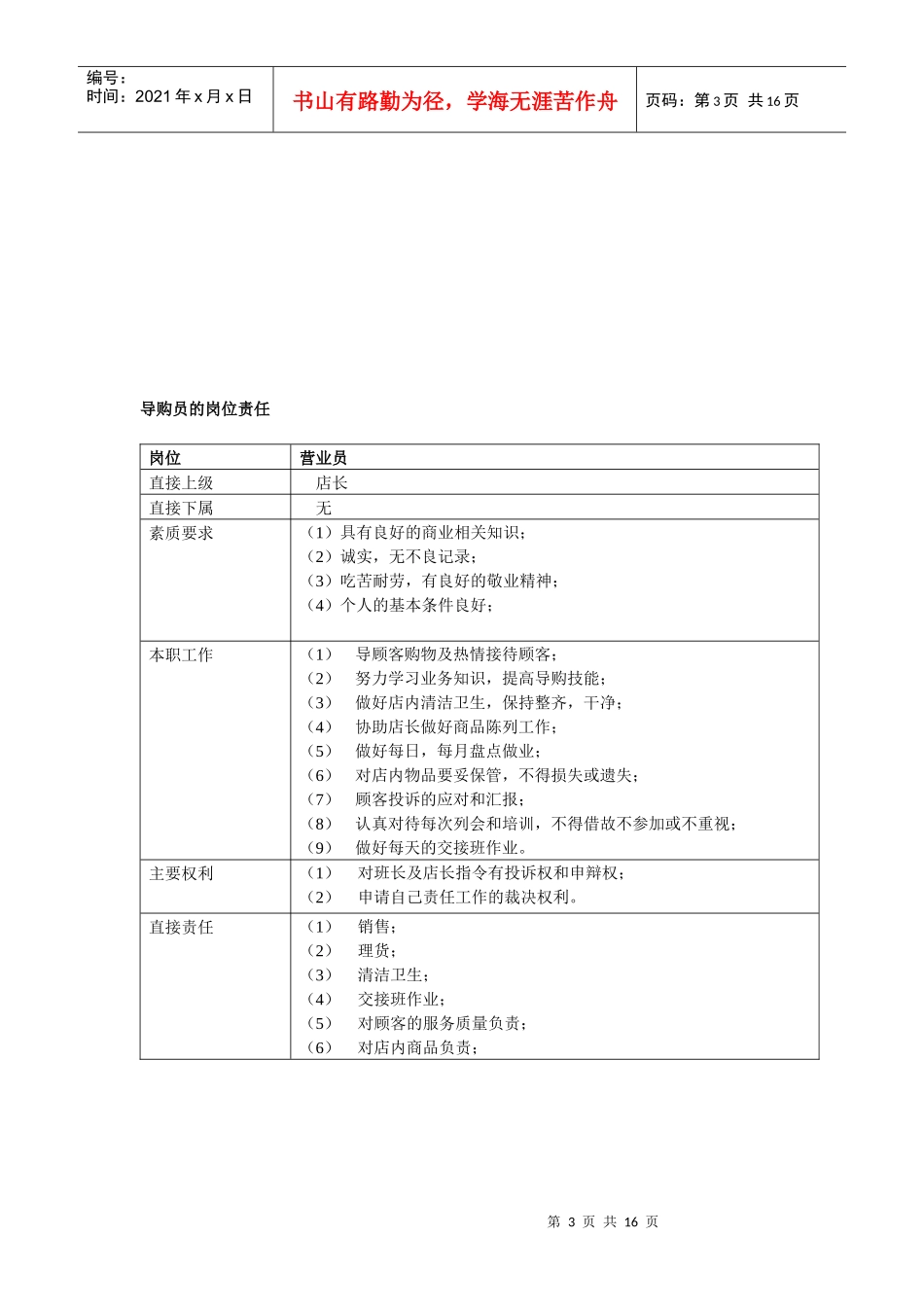 全面的店铺管理制度[1]_第3页