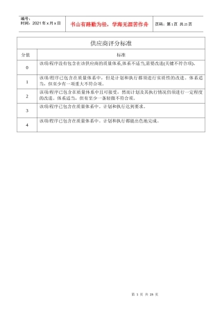 供应商评分标准
