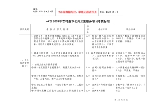 公共卫生项目评分标准