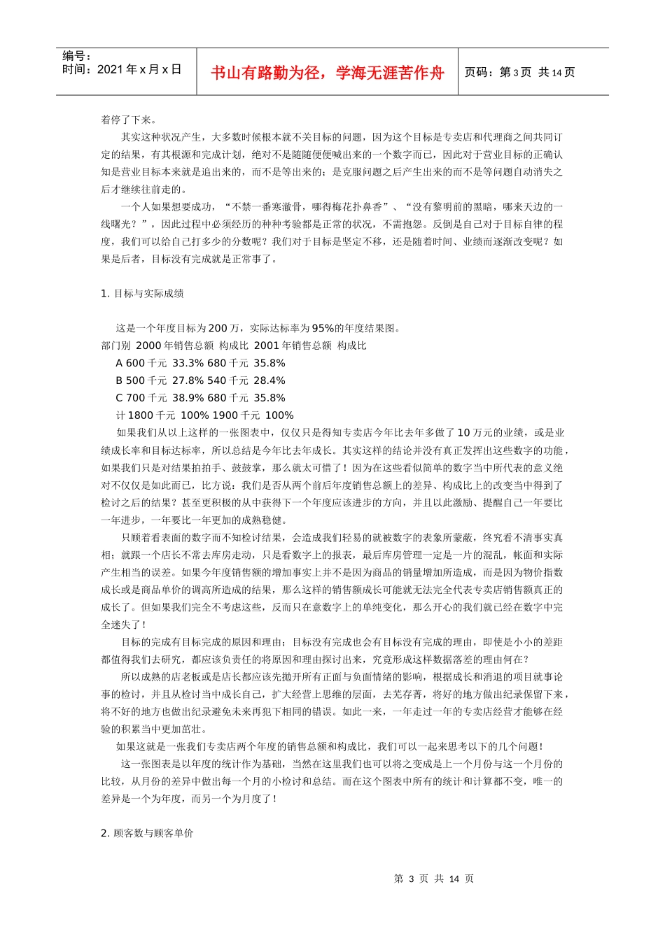 做好专卖店计划与管理，一切以数字说话_第3页