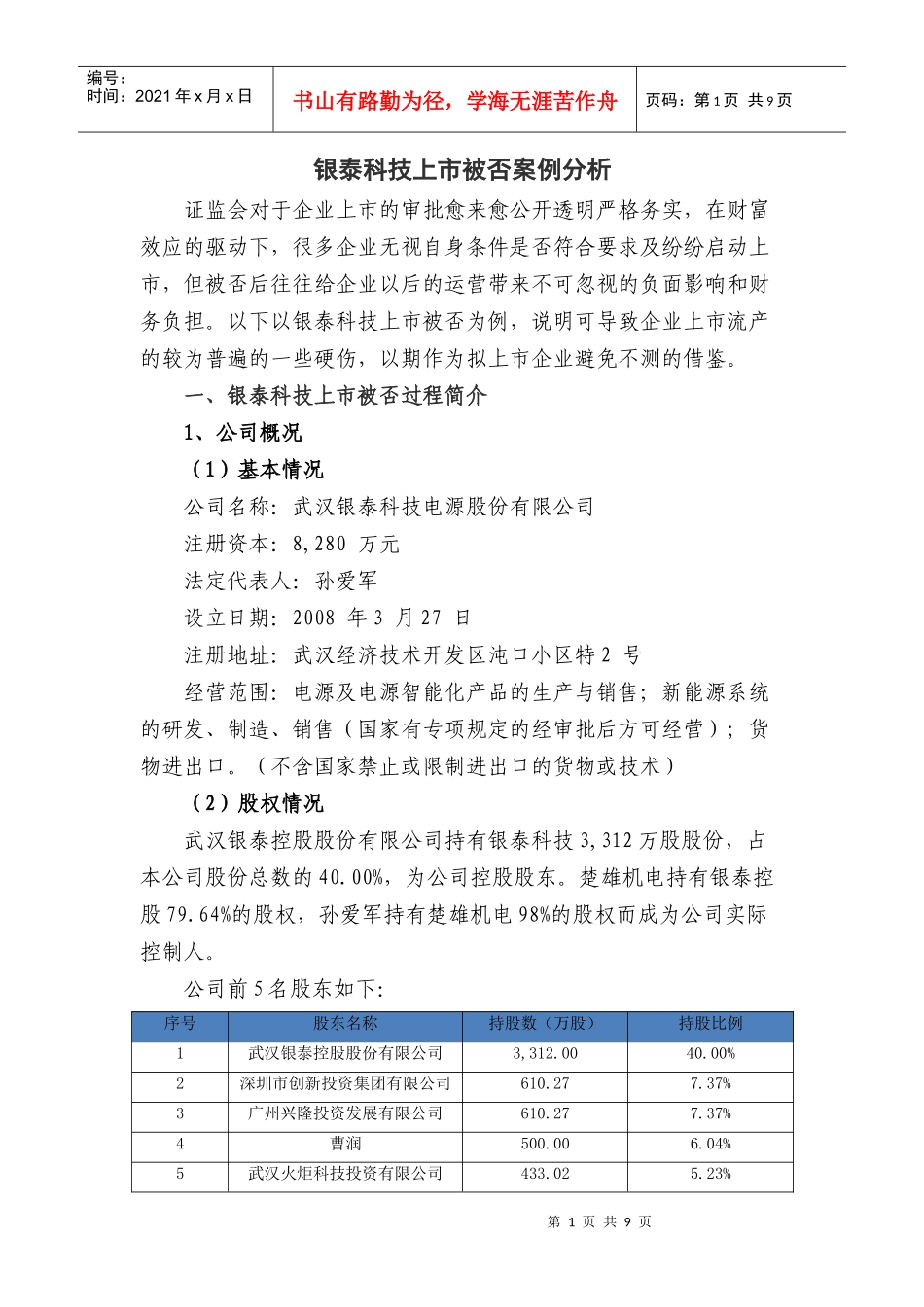 公司上市被否原因典型案例分析_第1页