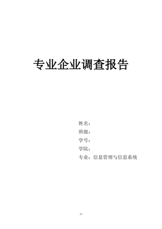信息管理与信息系统专业企业调查
