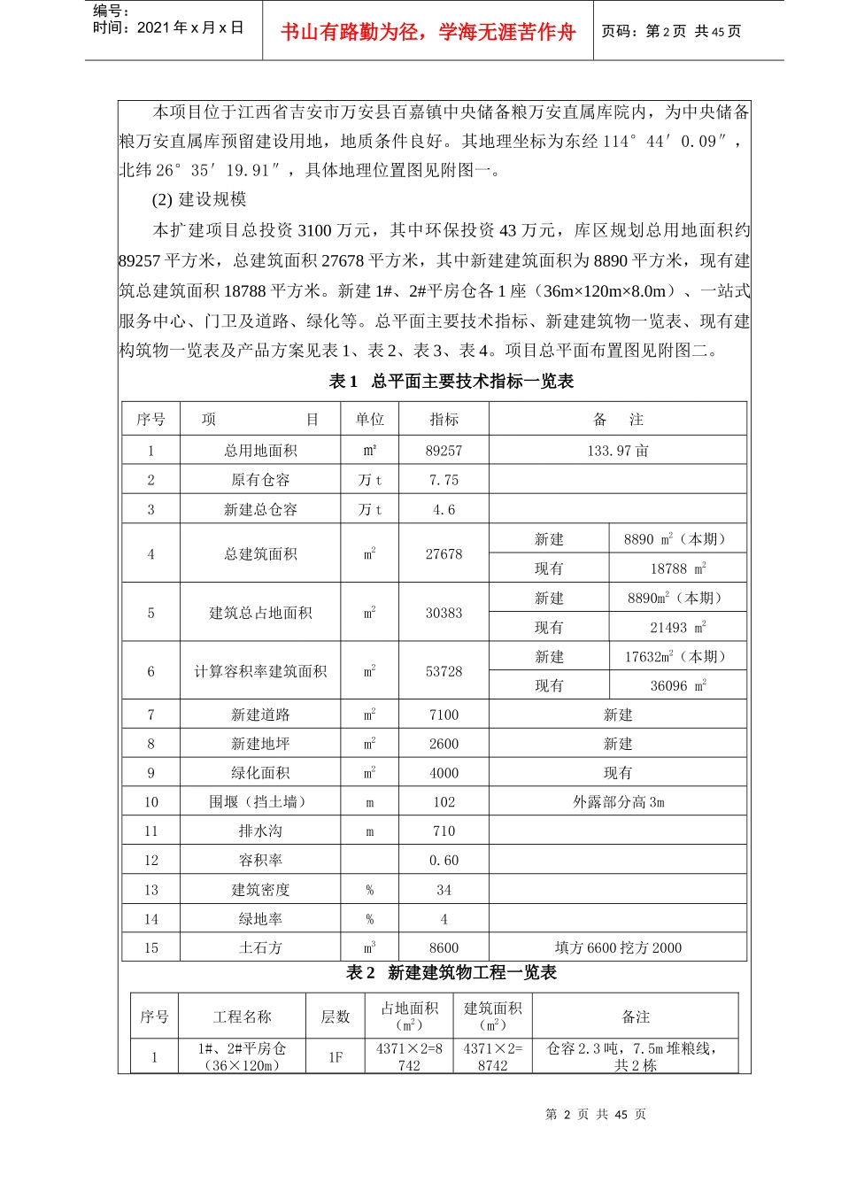 储备粮直属库新建储备仓项目环评报告_第2页