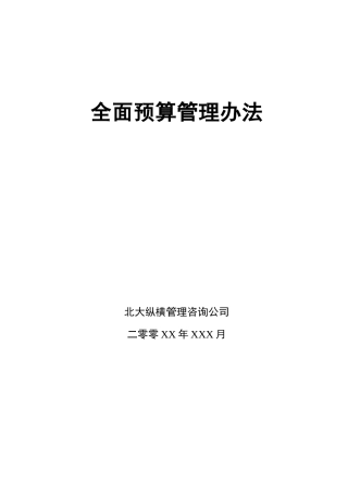 全面预算管理办法(doc 30页)