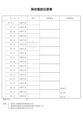 保安值班记录表_secret