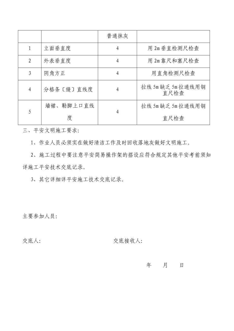 住宅抹灰工程施工技术交底记录_第3页