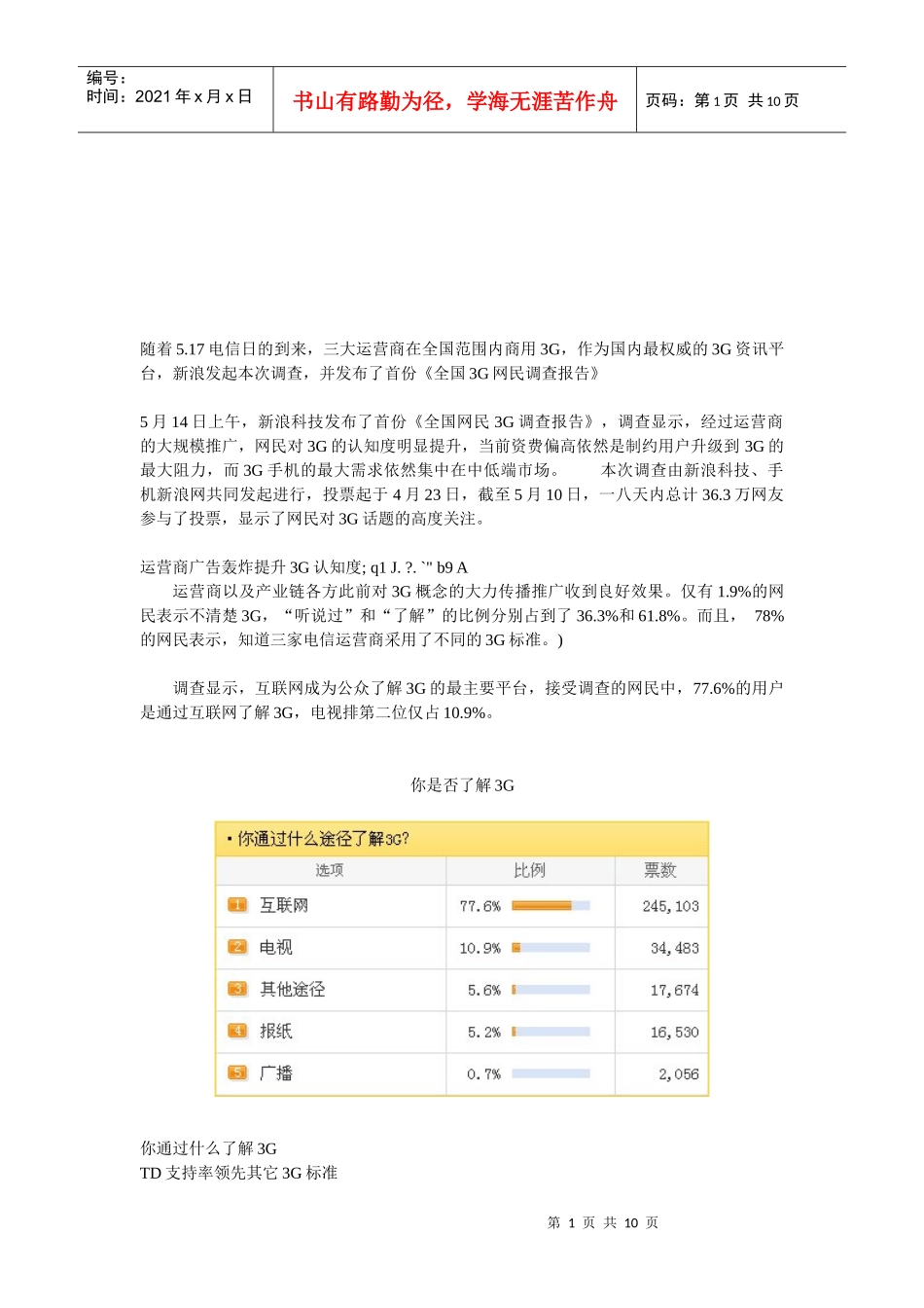 全国G网民调查报告样本_第1页