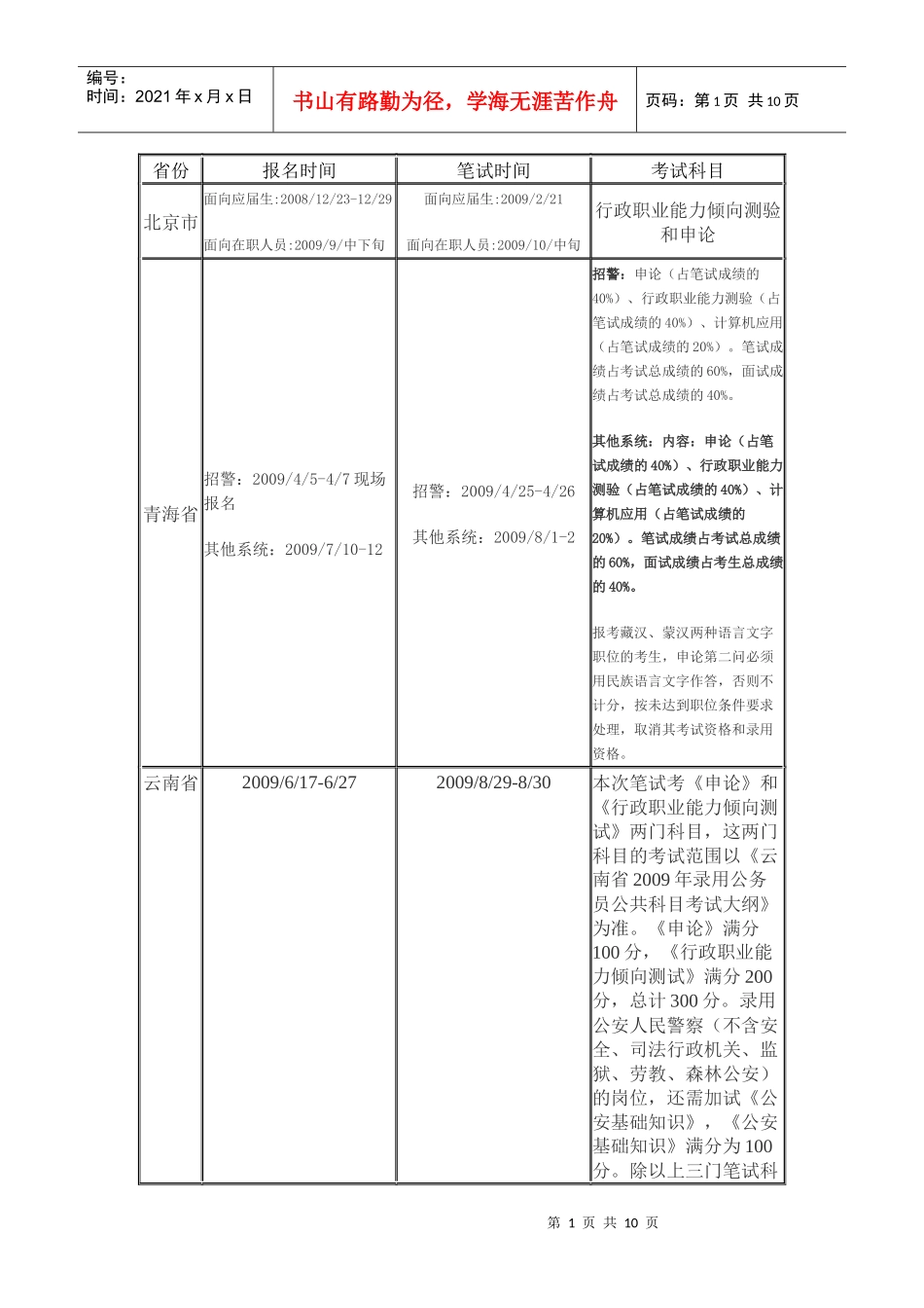 公务员考试时间各地_第1页