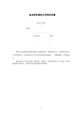 保安公司组织机构设置