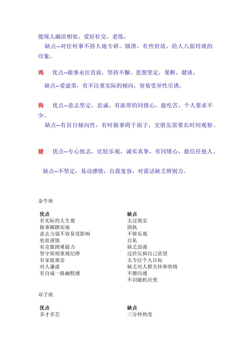 十二属相优缺点材料_第3页