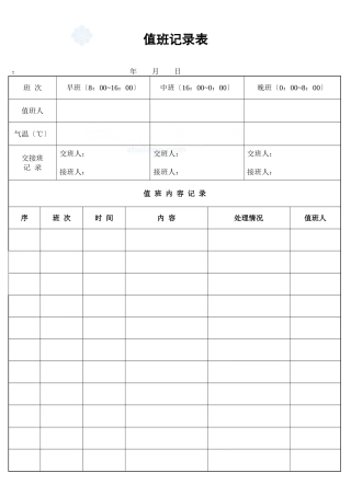 值班记录表_secret