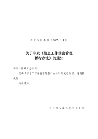 信息工作垂直管理办法