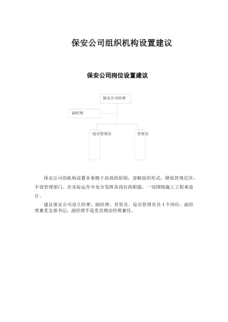 保安公司组织机构设计有效建议