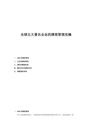 全球五大著名企业的绩效管理实操DOC-18P