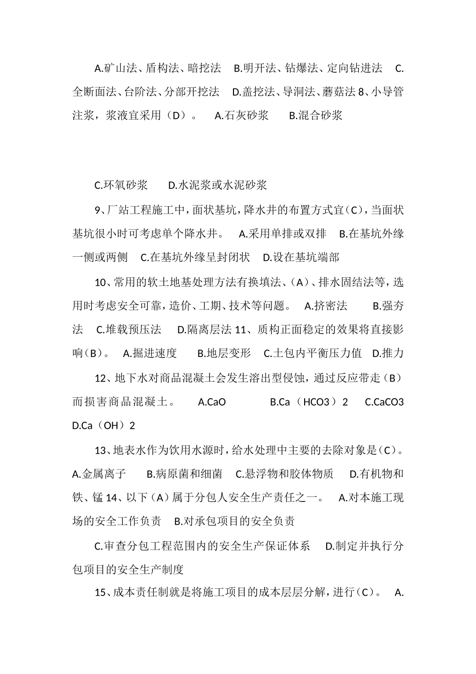 (土木工程类)技术主管和工程部长试题_第2页