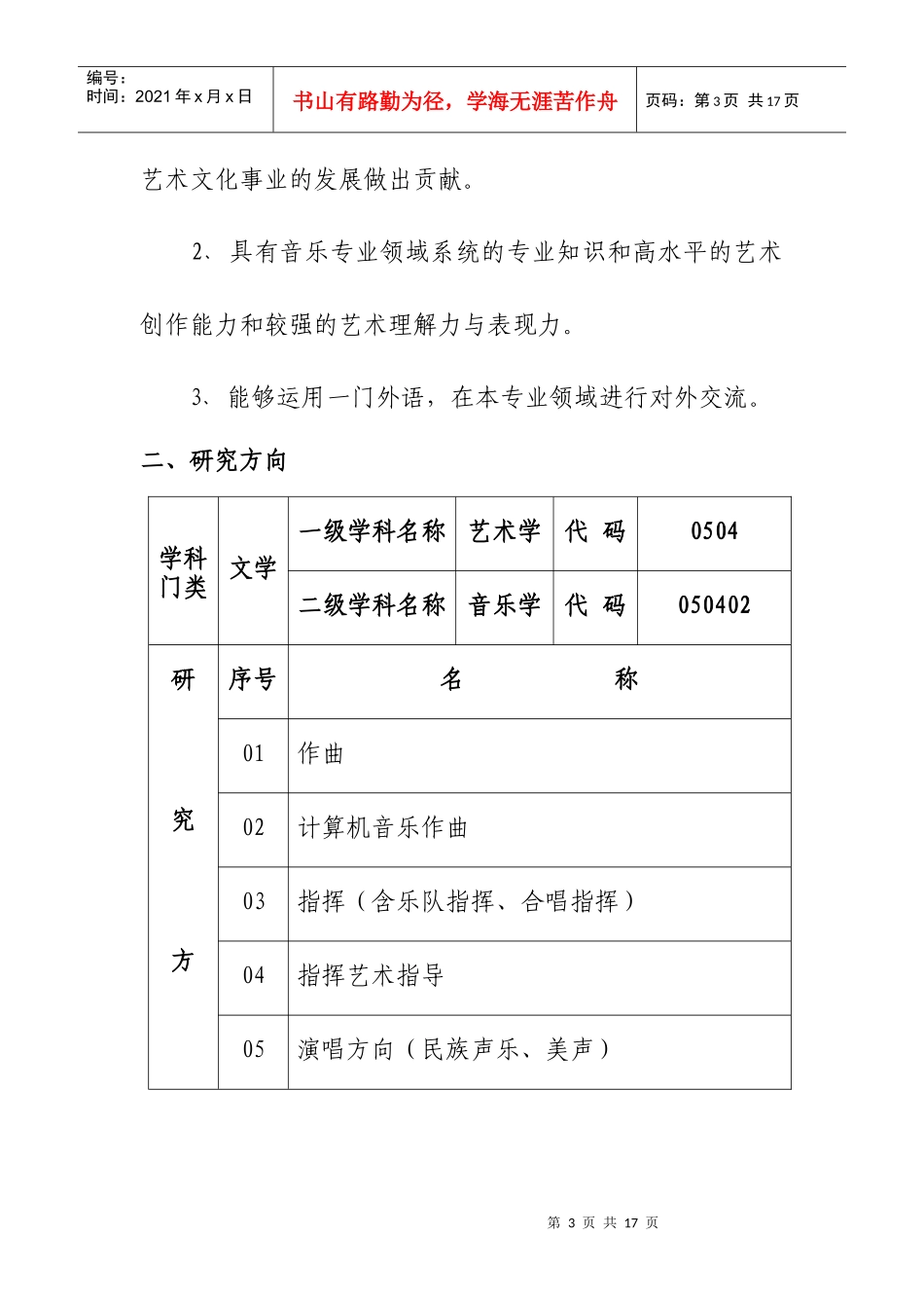 全日制艺术硕士专业学位研究生培养方案探析_第3页