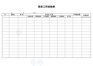 保安工作班检表_secret