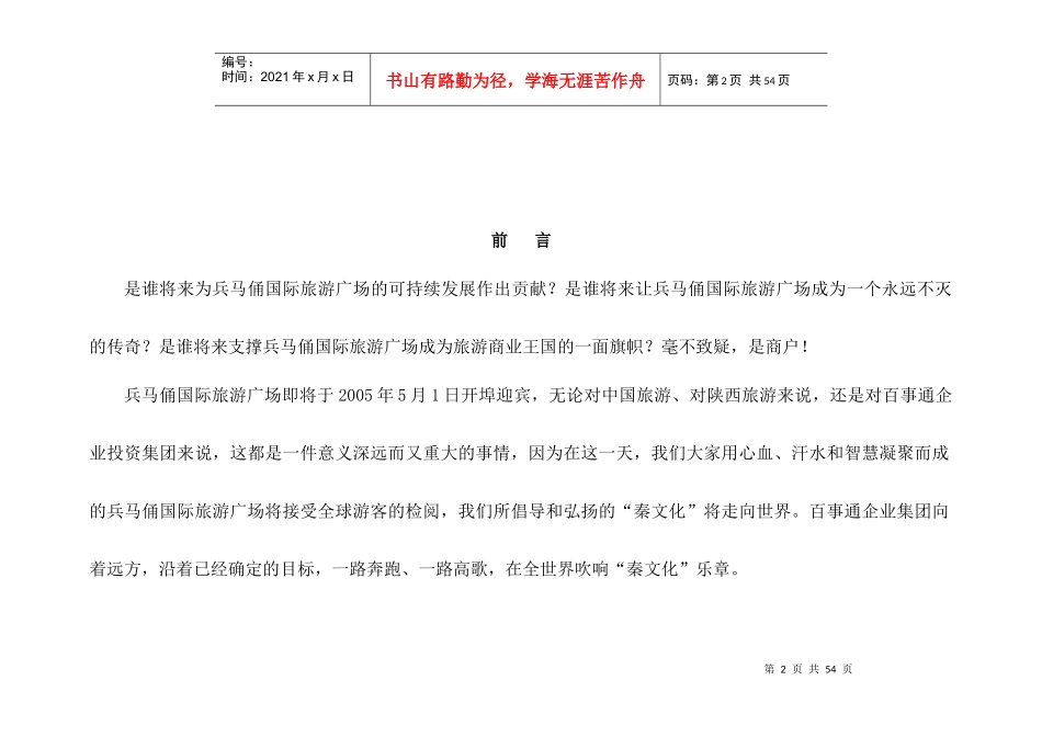 兵马俑国际旅游广场招商执行策划文本_第2页