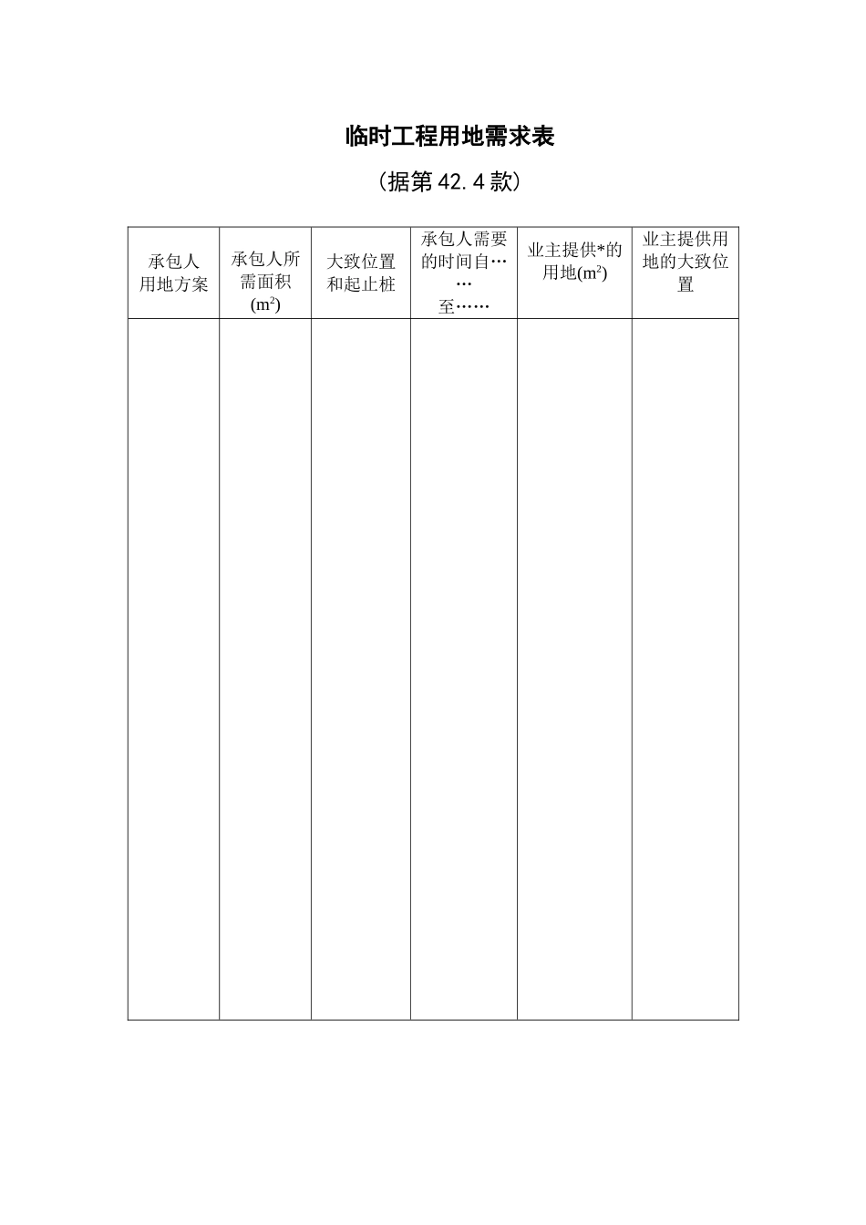 临时工程用地需求表_第1页