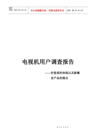 关于电视机用户的调查报告