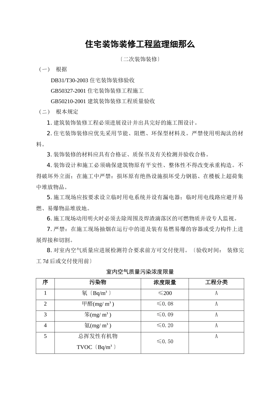 住宅装饰装修工程监理细则2_第1页