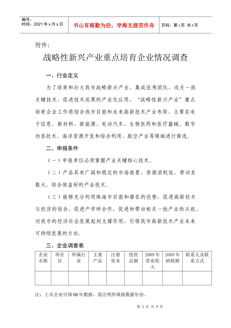 关于征集我市重点扶持项目_第1页