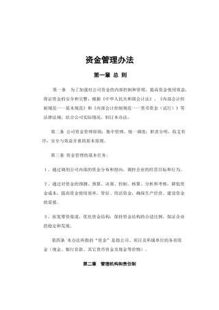 公司资金管理制度