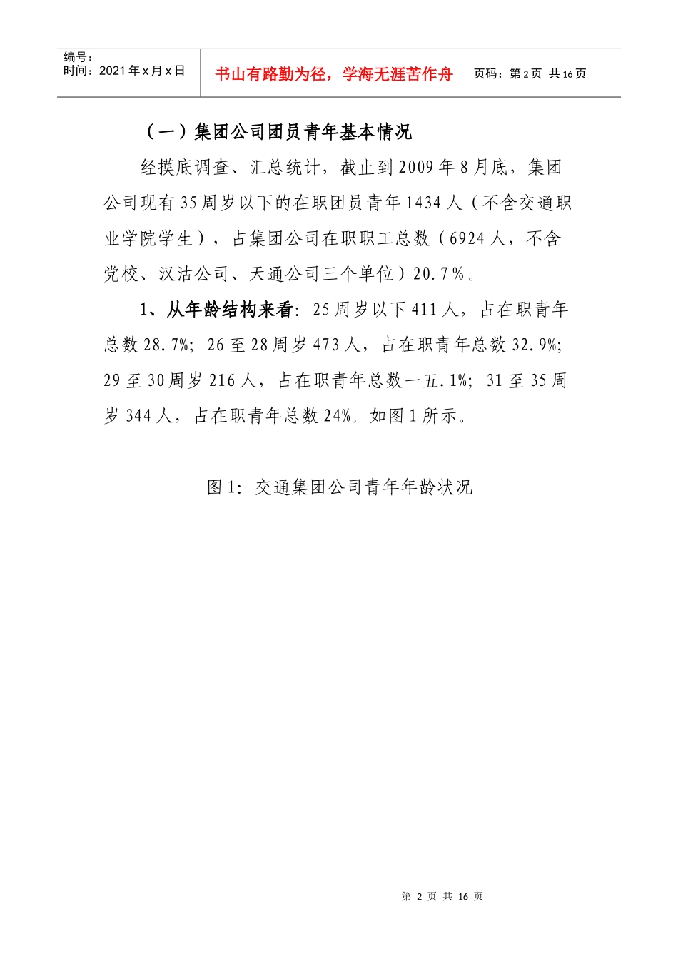 关于交通集团公司团员青年现状的调查报告_第2页