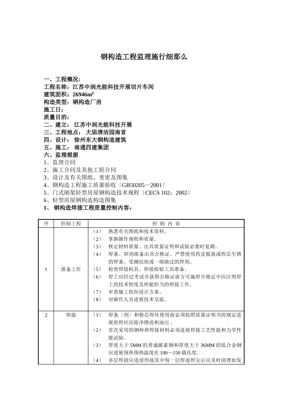 切片车间钢结构工程监理实施细则_第3页