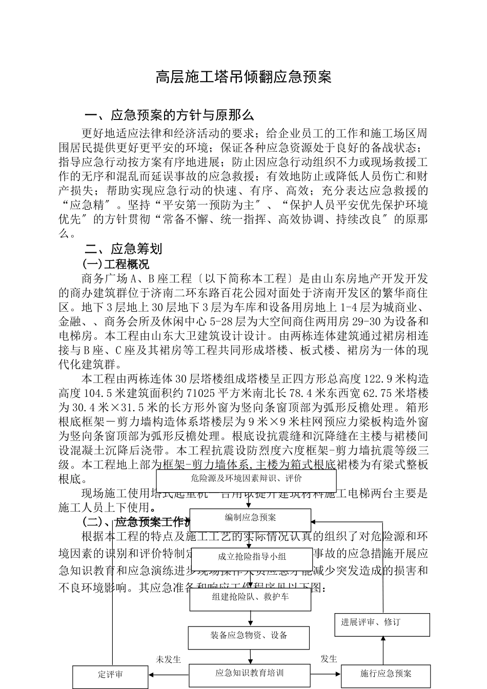 中铁十四局嘉恒广场高层施工应急预案_第1页